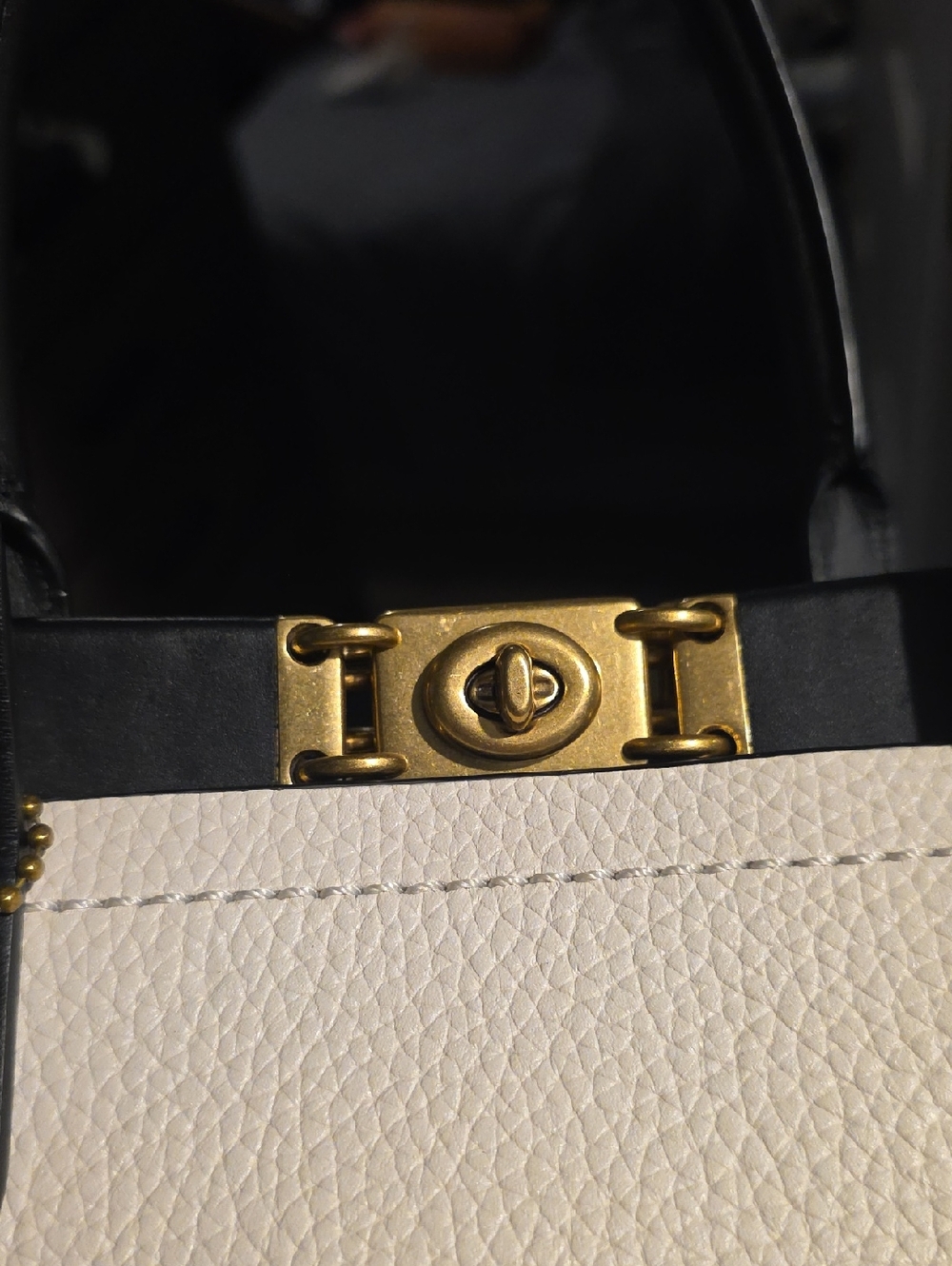 Coach 1941 Troupe Tote in the Colorblock (Chalk Multi) colorway. - Picture 10 of 15